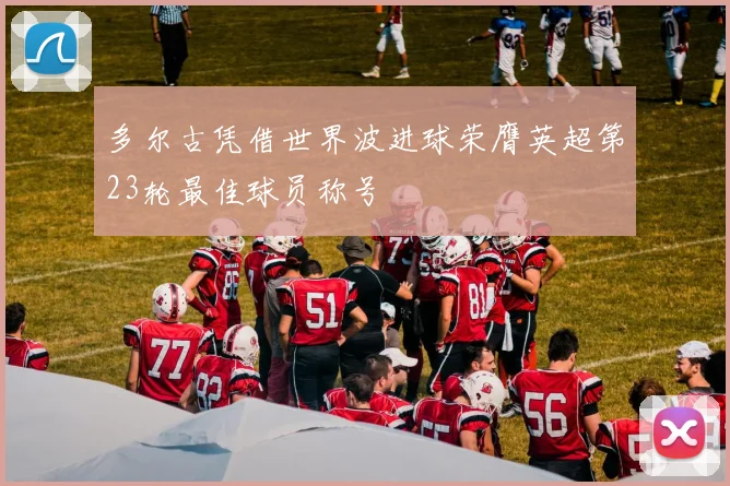 多尔古凭借世界波进球荣膺英超第23轮最佳球员称号